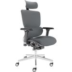 CLOUVOU MasterSeat, ergonomischer Bürostuhl, höhenverstellbare Rückenlehne mit thermoregulativem Bezug, 4D-Armlehnen, 3D-Kopfstütze, Anthrazit