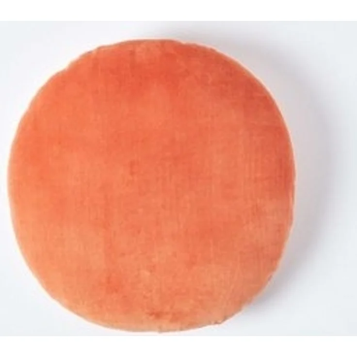 Homescapes Dekokissen Samt Kissen, 40 cm rund, orange – Bild 6