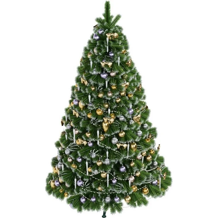QLS Künstlicher Weihnachtsbaum NK9, Kieferbaum, Tannenbaum Rosa mit Ständer 150-250 cm Christbaum Wohnzimmer – Bild 3
