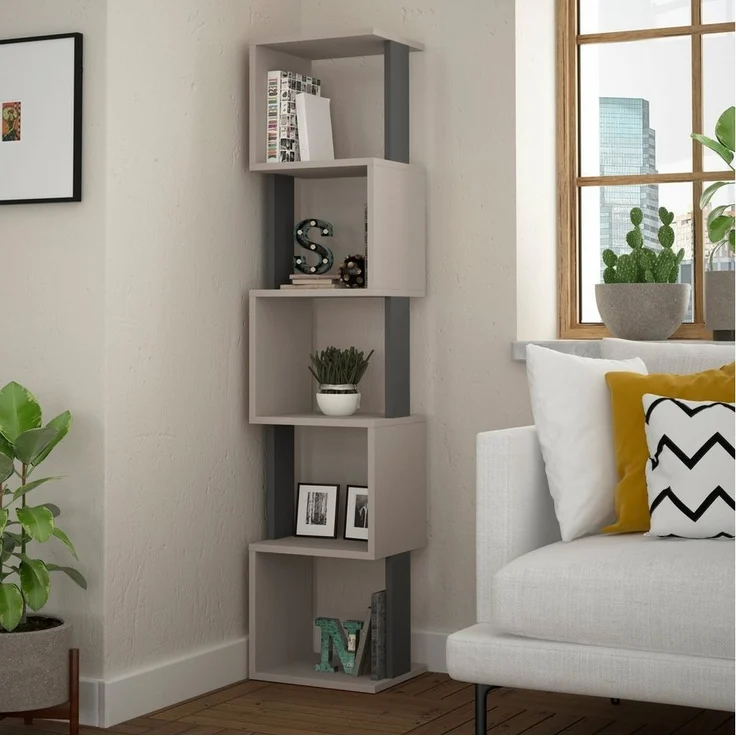 Decortie Bücherregal Piri, Modernes Bücherregal Display Unit, 35 x 30 x 161 cm – Bild 5