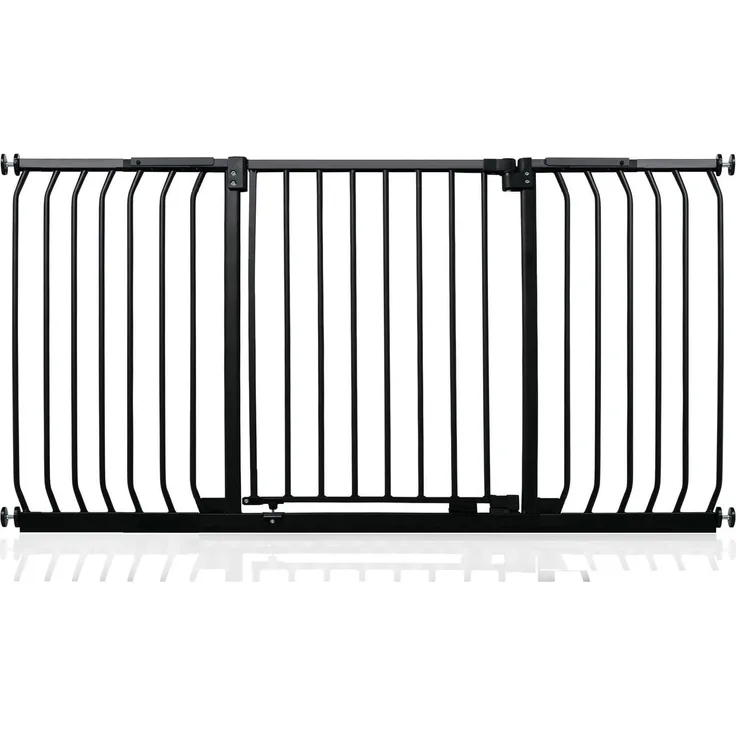 Safetots Elite Sicherheitsschutzgitter, 143cm - 152cm, Mattschwarz, Treppenschutzgitter mit Druckmontage, Sicherheitsbarriere, Einfache Installation