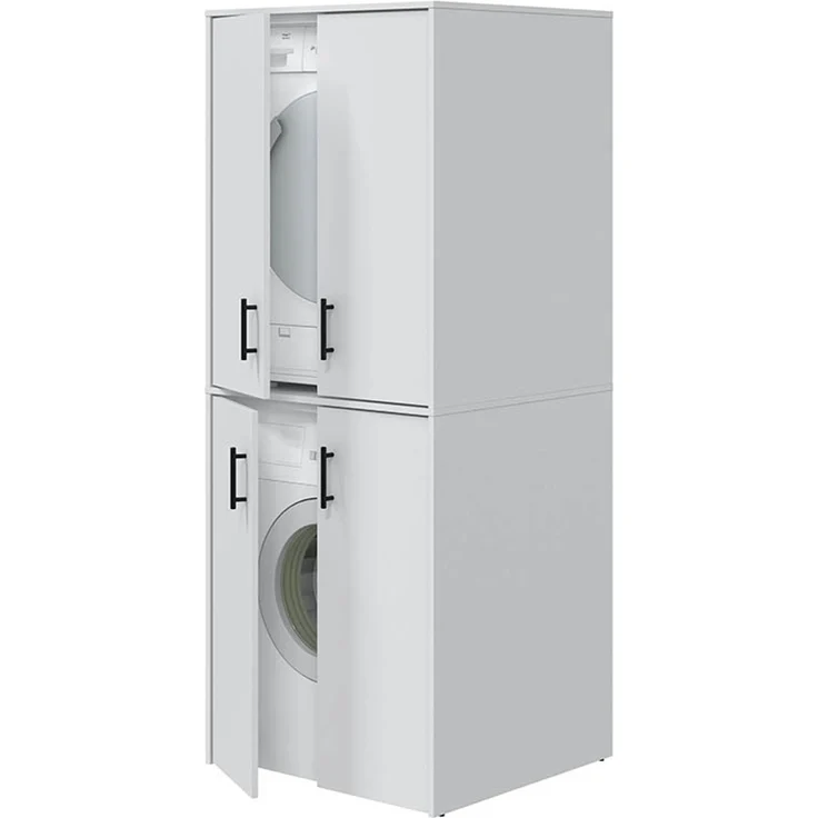 Mehrzweckschrank-Set >LAUNDRY < (4-teilig) Weiß, 2x Umbauschrank, Unterschrank, Hängeschrank – Bild 7