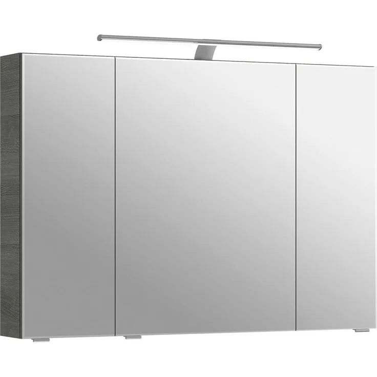 Pelipal Spiegelschrank 6005, Graphit, Metall, 6 Fächer, 98x70.3x17 cm, erweiterbar, Soft-Close-System, Made in Germany