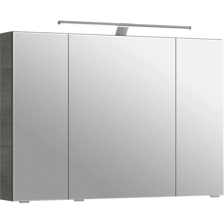 Pelipal Spiegelschrank 6005, Graphit, Metall, 6 Fächer, 98x70.3x17 cm, erweiterbar, Soft-Close-System, Made in Germany