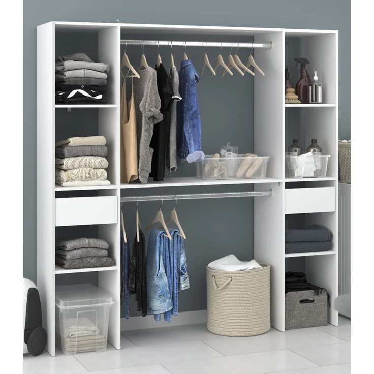 Parisot Kleiderschrank Combi in weiß 176 cm – Bild 2