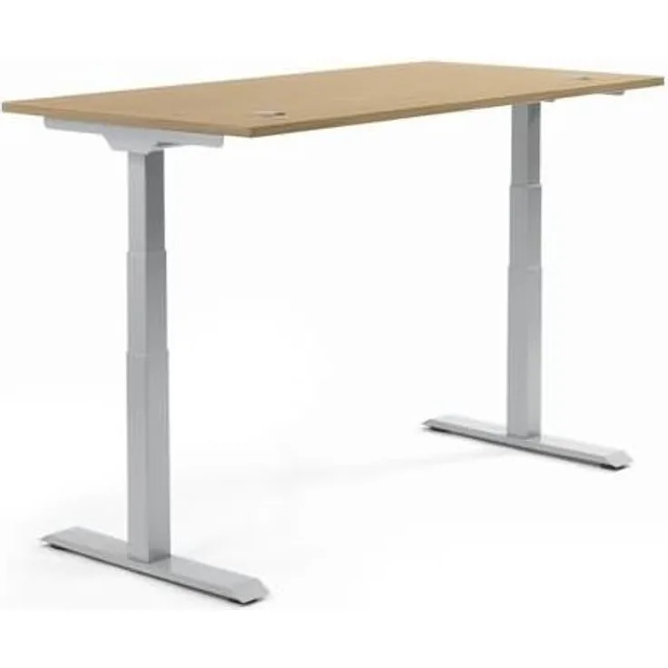 Soennecken Schreibtisch 1600x605-1255x800mm Platte Eiche hell Gestell