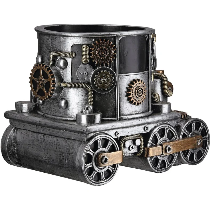GILDE Übertopf Übertopf Lokomotive Steampunk Engine planter (1 St) – Bild 3