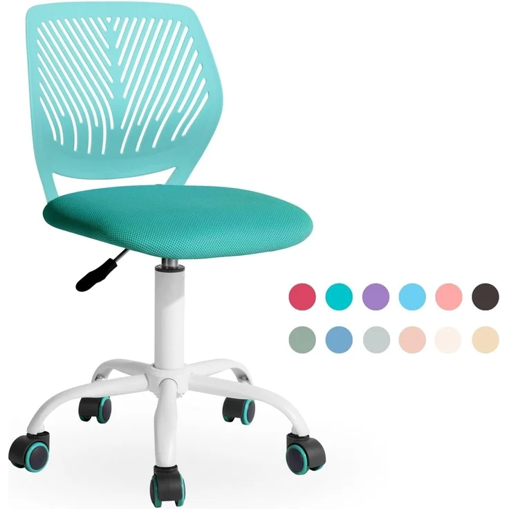 FurnitureR Schulhocker ergonomisch, höhenverstellbar, drehbar, Netzrückenlehne, Sitzfläche 38x40 cm, Rückenlehne 32cm, Metallfuß, 130kg Tragkraft, Grün – Bild 3