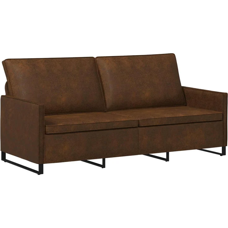 vidaXL 3-Sitzer Sofa Braun 190 x 81 x 82 cm Kunstwildleder 42040999 – Bild 1