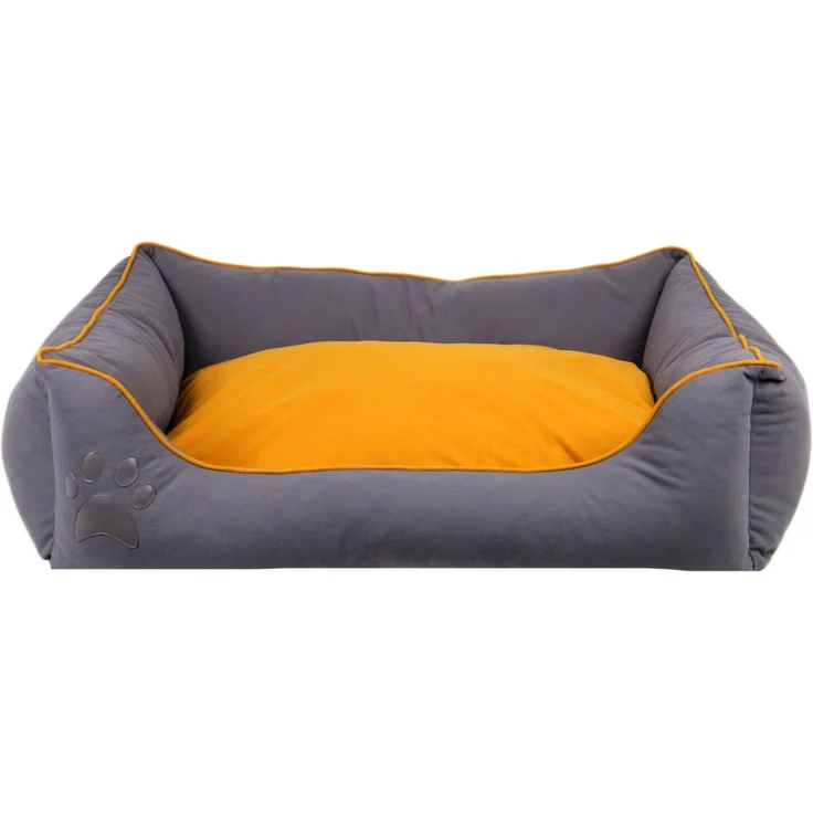 Paws & Whiskers 'Lucy Dog & Cat M - Grey, Mustard' Haustierbett, Grau / Senf, 55 x 75 x 20 cm – Bild 3