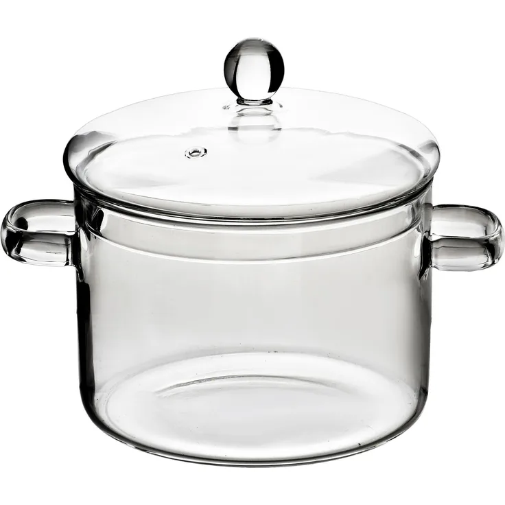 Glas-Kochtopf PETER 1,9 l transparent aus Borosilikatglas