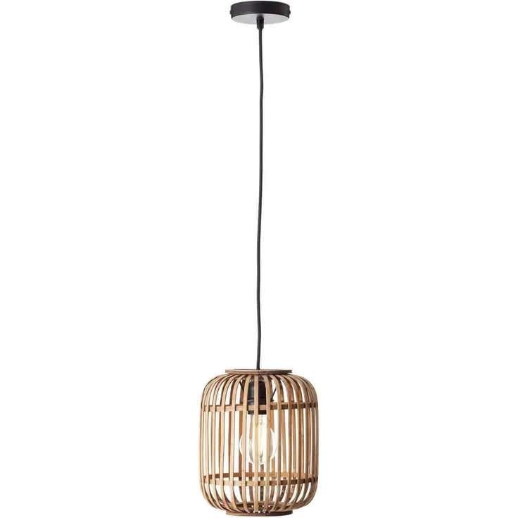 Brilliant Leuchten No. 93777-20 LED Pendelleuchte Woodrow E27 hellbraun