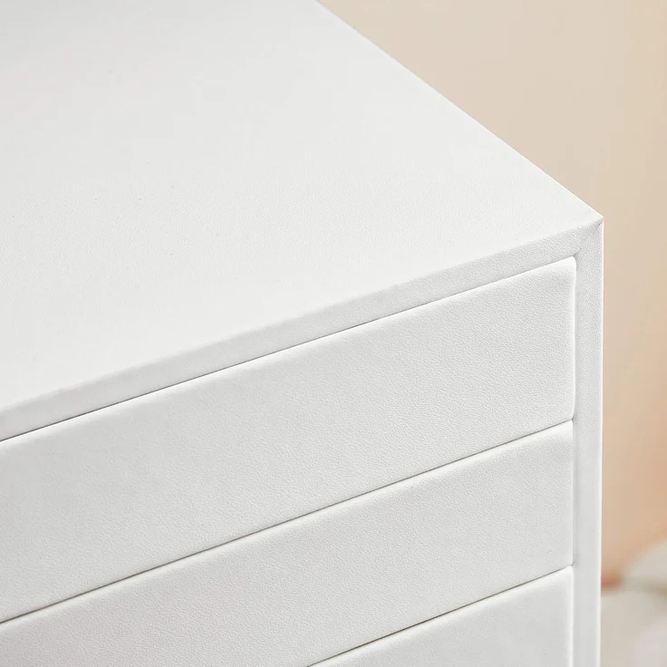 SONGMICS Schmuckkästchen, 10 Ebenen, Schmuckkasten mit Schubladen, Schmuckaufbewahrung geräumig, Schmuckschatulle modern, Geschenkidee, wolkenweiß JBC10W, Weiß – Bild 9
