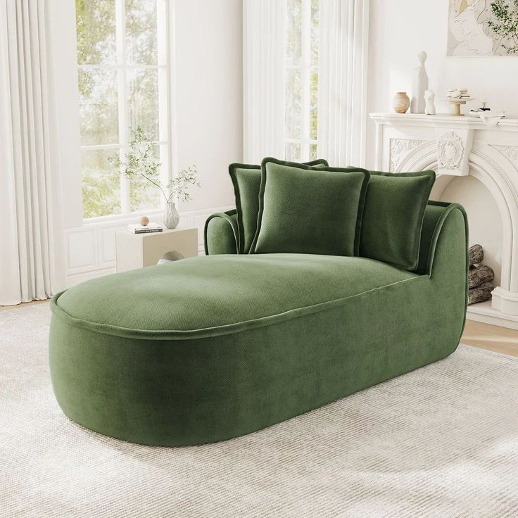 ZUBALIYA SchlafSofa mit Chenille - Bezug, mit breiten Armlehnen, mit Schaumstoffpolsterung, aus Chenille, für Wohnzimmer und Apartments – Bild 1