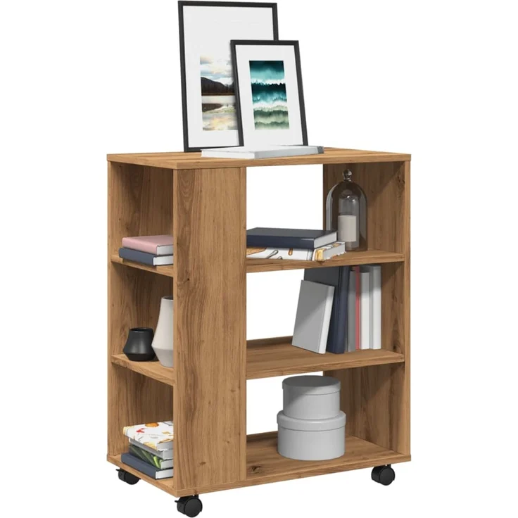 vidaXL Rollcontainer Artisan-Eiche 60x35x75 cm Holzwerkstoff 856657 – Bild 1