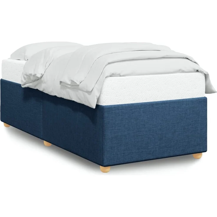 vidaXL Bettgestell ohne Matratze Blau 100x200 cm Stoff 3284714 – Bild 2