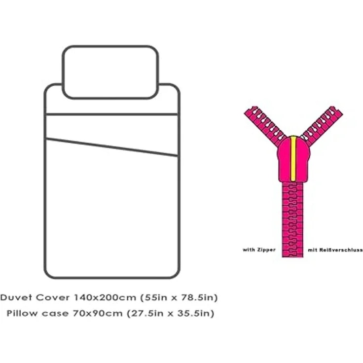 Minecraft Bettwäsche Set aus Mikrofaser Bettdeckenbezug 140 × 200 cm mit 70 × 90 cm Kissenbezug – Bild 2