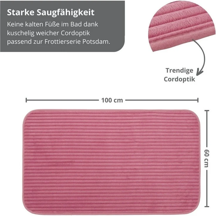 liebling Badematte Badvorleger, Badteppich, rutschhemmend beschichtet, fußbodenheizungsgeeignet, Polyester, mit Bügelausschnitt, starke Saugfähigkeit, für alle Bodenbeläge, in verschiedenen Farben – Bild 2