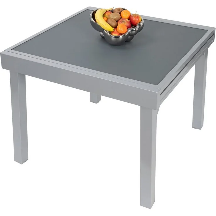 ib style Gartentisch Diplomat Quadro Ausziehtisch 90 - 180 cm Anti Fingerprint silber (Tisch), Gartentisch - ESG-Sicherheitsglas - Anti-Fingerprint – Bild 5