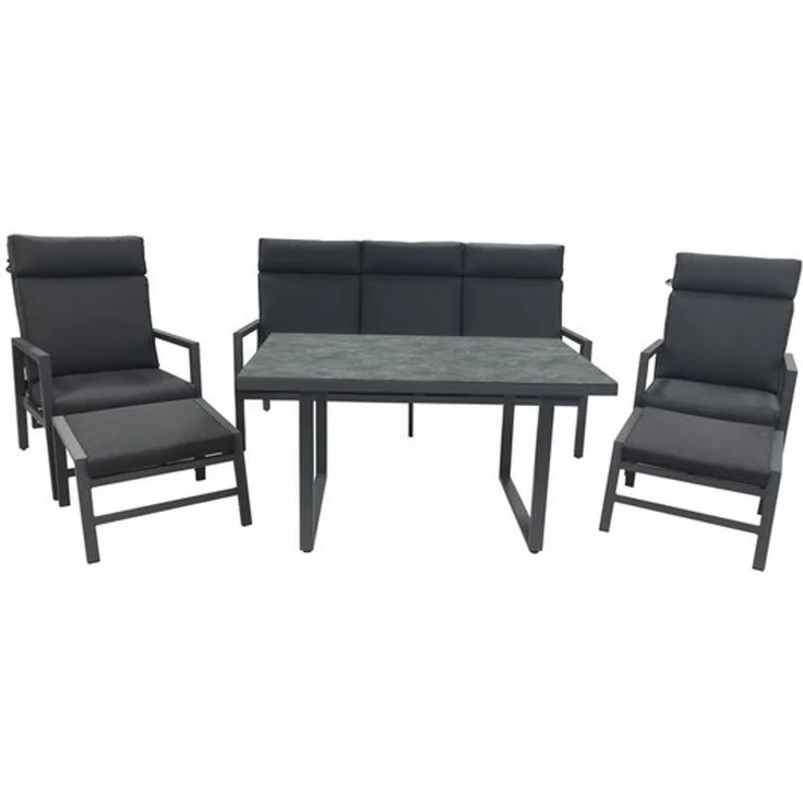 Greemotion Sitzgruppe [Canberra] Gartenmöbel-Set Aluminium, (6-tlg), inkl. Hocker – Bild 1