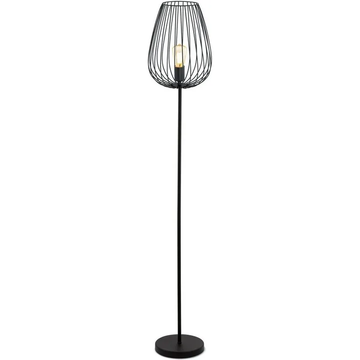 Eglo 49474 Stehleuchte Standleuchte NEWTOWN Stahl schwarz E27 max. 1X40W H:159,5cm Ø27,5cm mit Fußtrittschalter