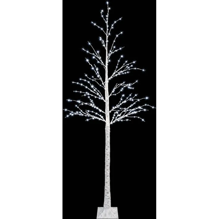 vidaXL Birken-Weihnachtsbaum Weiß 25 x 25 x 210 cm Kunststoff 406 LEDs 42055358 – Bild 4