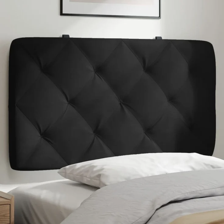 vidaXL Kopfteil-Kissen Schwarz 80 cm Samt 374704 – Bild 1
