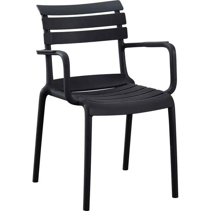 Gartenmöbel-Set NORA mit 4 Stühlen - 186x186x82cm, Kunststoff, Schwarz | Balkonset Gartenset Tisch mit Stühlen Bistroset Outdoor – Bild 7