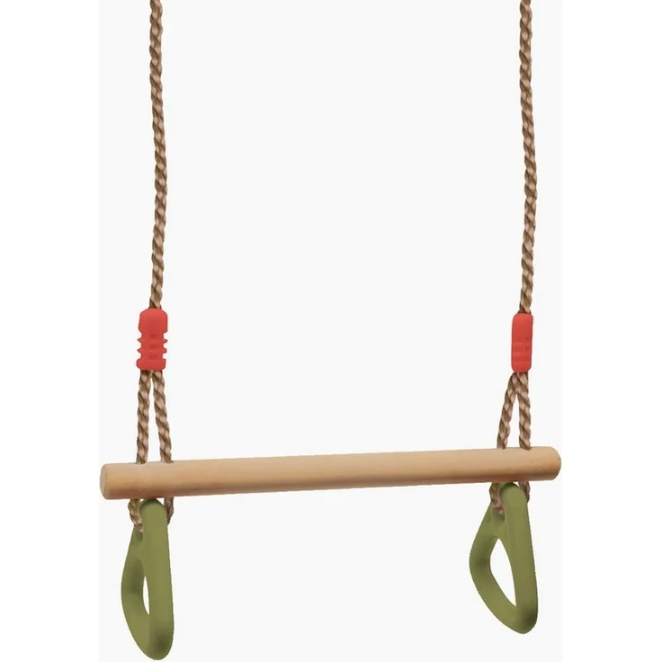 small foot 6120 Schaukel mit Turnringen 2 in 1, Kinderschaukel aus Holz, mit Metallringen zum Aufhängen, ab 3 Jahre – Bild 2