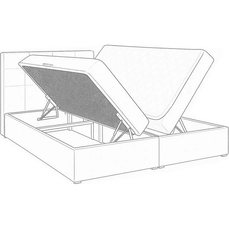 Beautysofa Boxspringbett TOPIQ mit Bettkasten (Bett für Schlafzimmer), mit 2x Bettkästen, Federkernmatratze – Bild 3