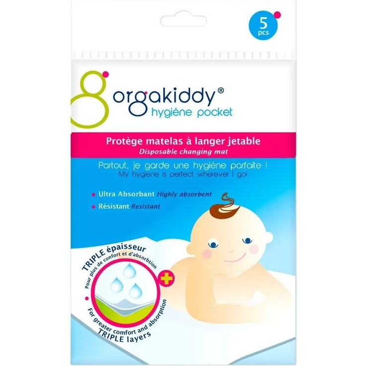 Orgakiddy Einweg-Wickelunterlage, Weiß, 5 Stück