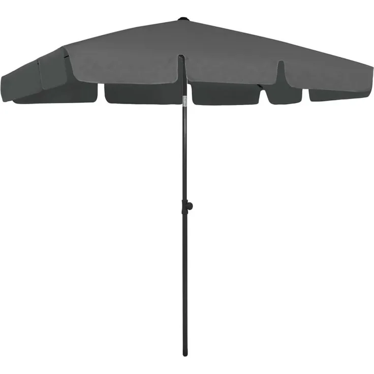 furnicato Sonnenschirm Strandschirm Anthrazit 200x125 cm mit Kippmechanismus und UV-Schutz
