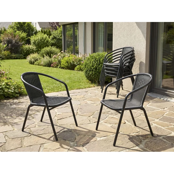 LC Garden Stapelstuhl Garvista, Schwarz, 54x52x72cm – Bild 2