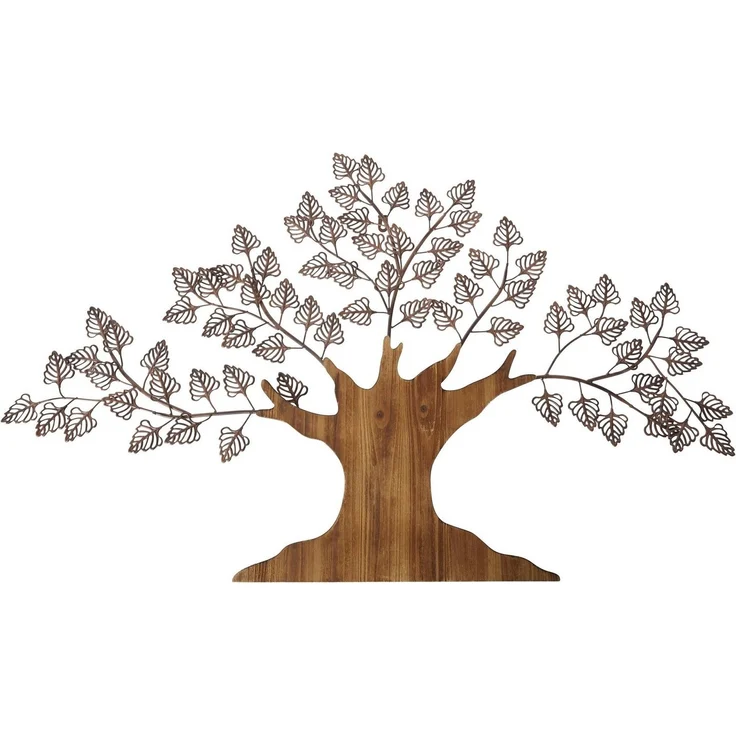 Wanddekoration aus Holz und Metall "Baum" – Bild 2