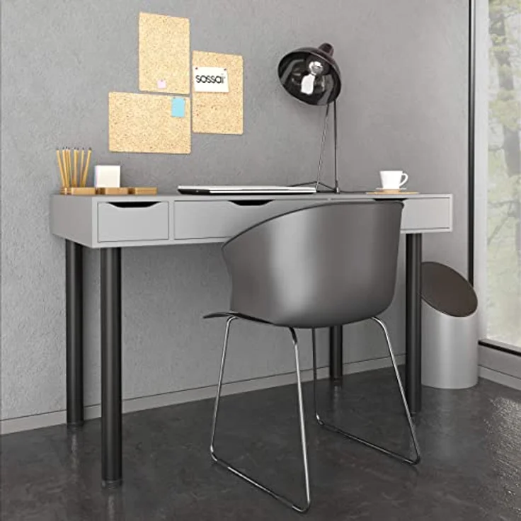 sossai® Tischbein Premium Tischbeine Ø60 mm in Schwarz, höhenverstellbar +2cm – Bild 3