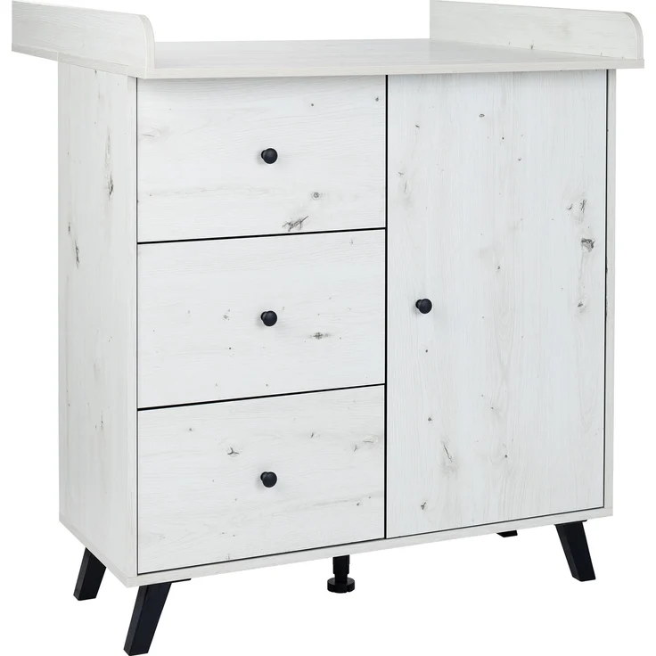 Wickelkommode mit abnehmbarem Wickelaufsatz Lavea, (B/H/T): 88/100/75 cm, White Oak, Arthur Berndt – Bild 2