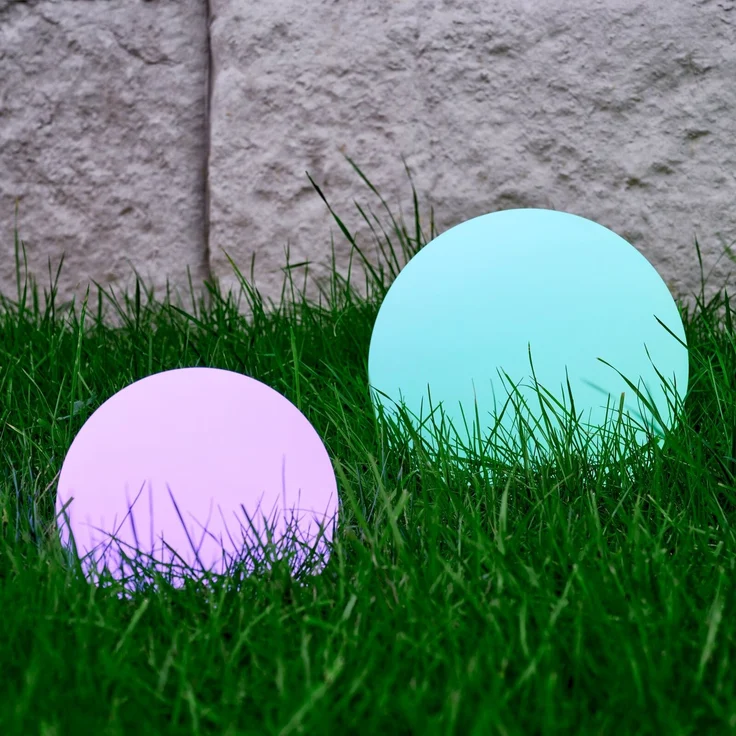 Ambia Garden Solarleuchte BALL, Kunststoff weiß, Durchmesser 20 cm, mit Farbwechsler RGB – Bild 7