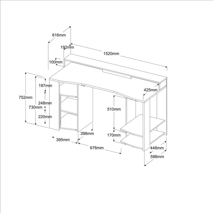 Gaming Schreibtisch Parisot Gaming 1-tlg. Holznachbildung Schwarz – Bild 4