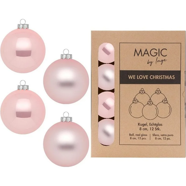 MAGIC by Inge Weihnachtsbaumkugel, Weihnachtskugeln Glas 8cm 12 Stück - Lovely Magnolia