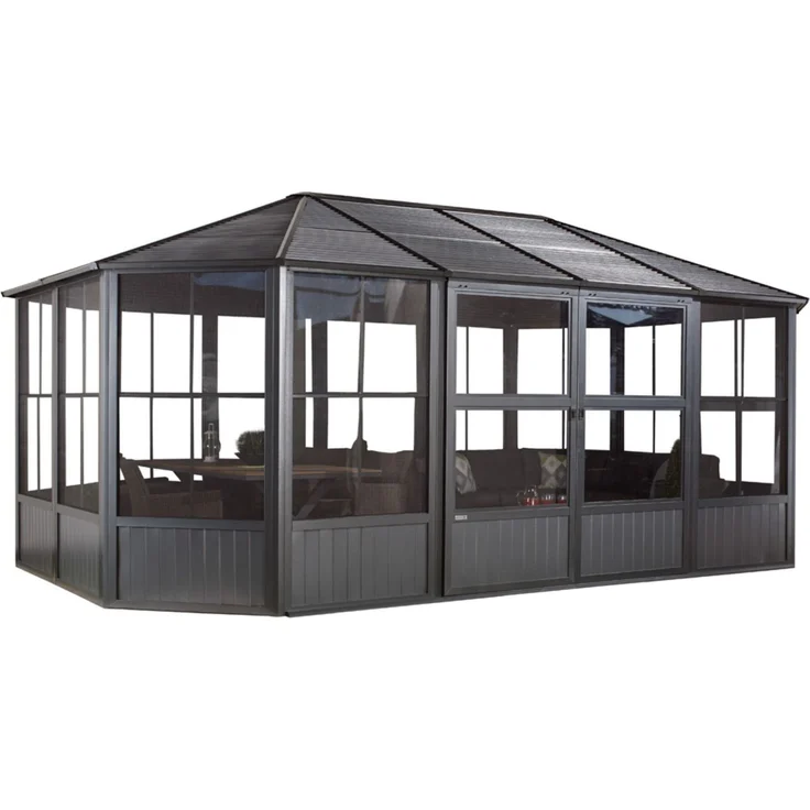 Sojag Aluminium Pavillon Wintergarten Charleston | Anthrazit | 384 x 594 x 281 cm – Bild 1