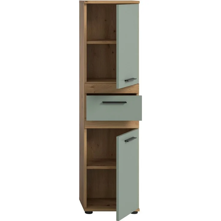 welltime Hochschrank LUCCA, Höhe 137 cm, 2 Türen, 1 Schubkasten, 2 Fachböden – Bild 4