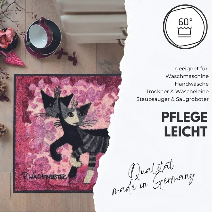 Salonloewe Fußmatte Fußmatte 50x75 Rosina Wachtmeister Siamo in sei, Eingangsmatte normal, Höhe: 500 mm – Bild 3