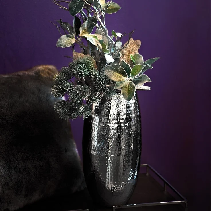 AFRICA hohe Vase silber-gehämmert Ø 21 cm, Höhe 40 cm – Bild 4
