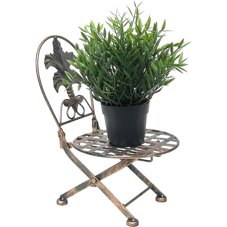 Blumenhocker Stuhl klappbar metall Blumenständer Pflanzenständer 32 cm Puppenstuhl – Bild 4