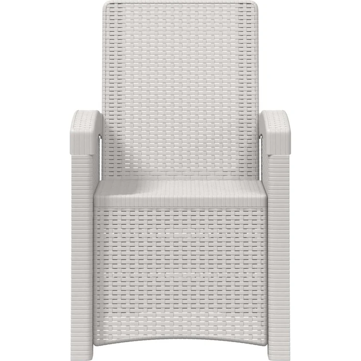 vidaXL Liegesessel Garten Rattan-Optik 2 Stk. Weiß PP 8011998 – Bild 4