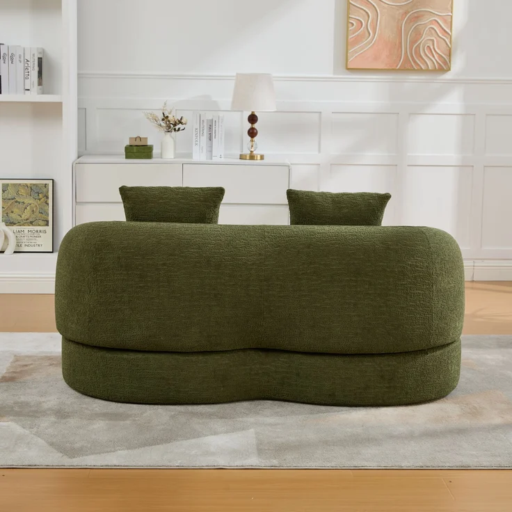 ZUBALIYA Schlafsofa 84x65 cm, mit LED - Beleuchtung, mit Chenille - Bezug, modular aufgebaut, mit Schaumstoffpolsterung, Grün – Bild 11