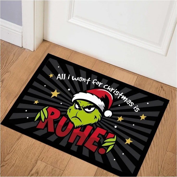 MoonWorks Fußmatte Fußmatte Weihnachten Grinch Ruhe Anti Weihnachtsdeko Weihnachtsmuffel, rechteckig – Bild 3
