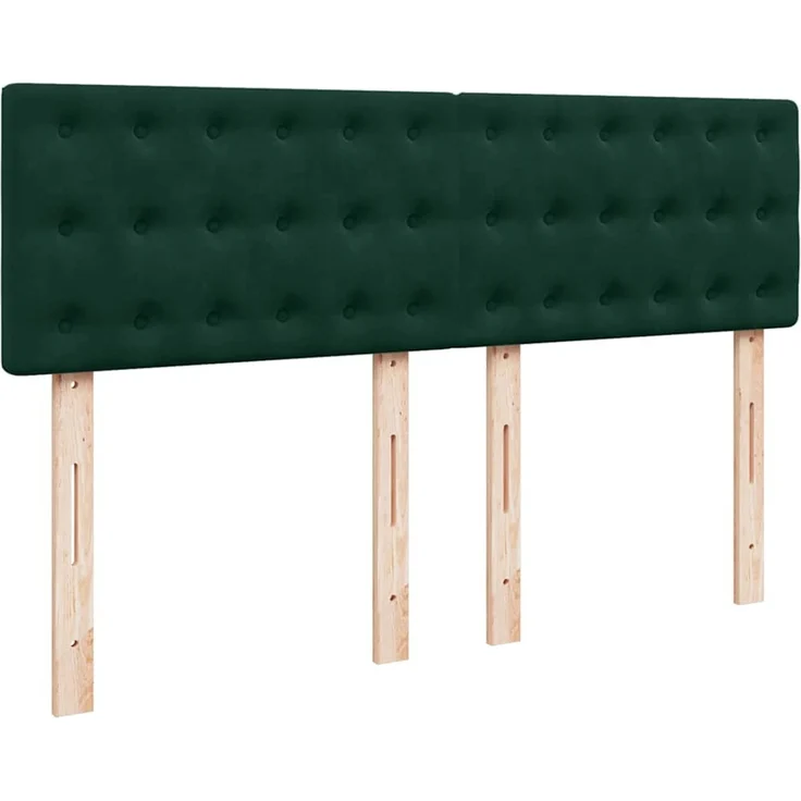 vidaXL Boxspringbett mit Matratze Dunkelgrün 160x200 cm Samt 3290097 – Bild 12