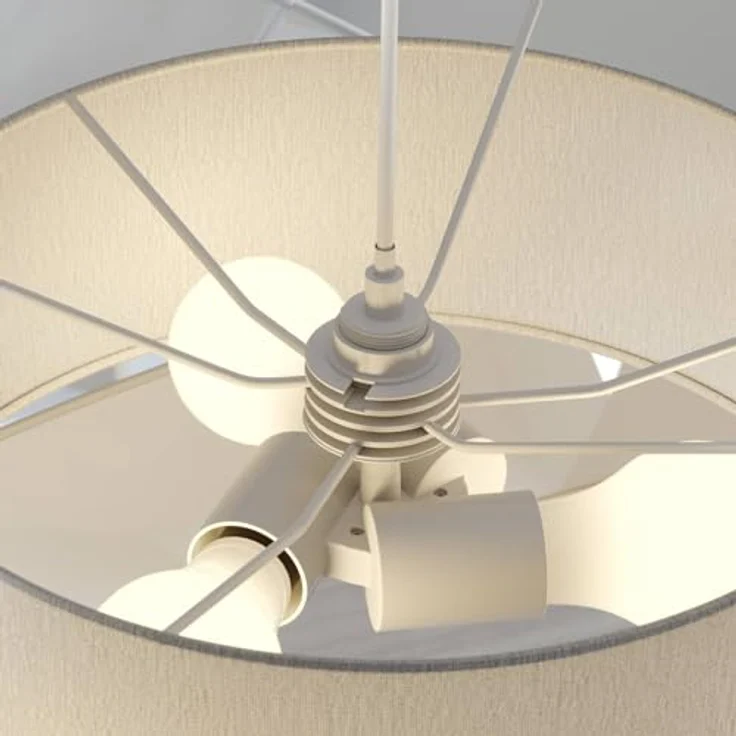 Lindby Simaria Stoffpendelleuchte, braun/grau/weiß, hochwertige Hängelampe für Wohnzimmer und Esszimmer – Bild 6