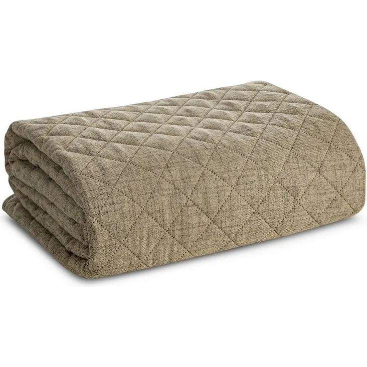 Tagesdecke Decke Lein-Optik 1 dunkelbeige 70x160 cm dunkelbeige – Bild 5